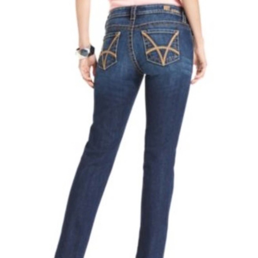 Kut From The Kloth Stevie Straight Leg Dark Blue Size 10 Embroidery